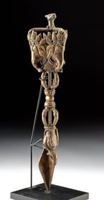 Tibetan Brass Phurba Dagger w/ Dorje & Ganesha Heads