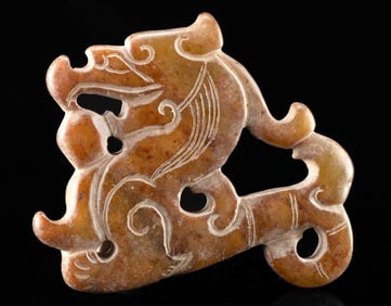 Chinese Qing Dynasty Soapstone Fenghuang Plaque