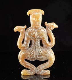 Chinese Nephrite Jade Abstract Figural Carving