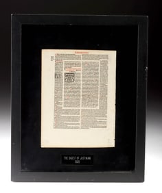 1525 European Page from Boucard's Digest of Justinian