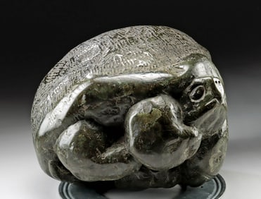 John Cody Serpentine Sculpture - Endearing Turtle