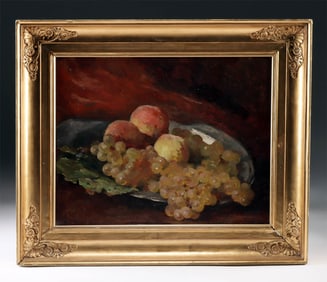 19th C. French Painting - Still Life with Fruit