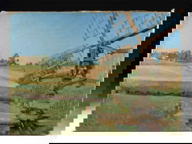 Rasmus Christiansen Painting "Windmill" (1888)