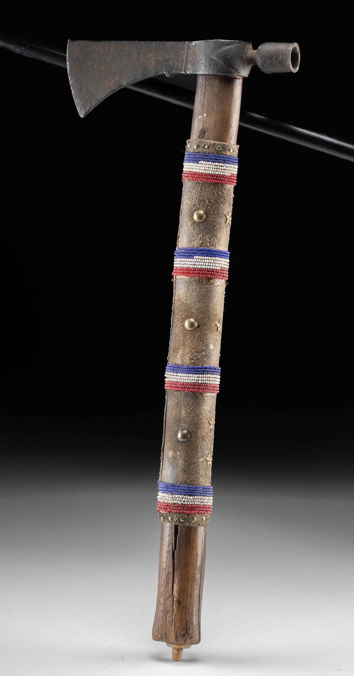 19th C. Native American Apache Beaded Tomahawk / Pipe (1 of 2)