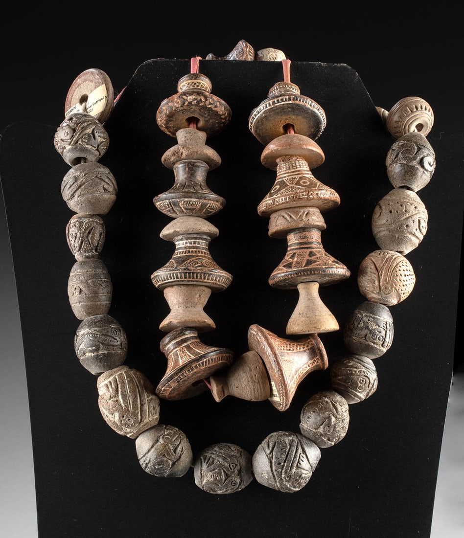 Pre-Columbian Spindle Whorl Strands (40 Beads, 2 Strands) (1 of 2)