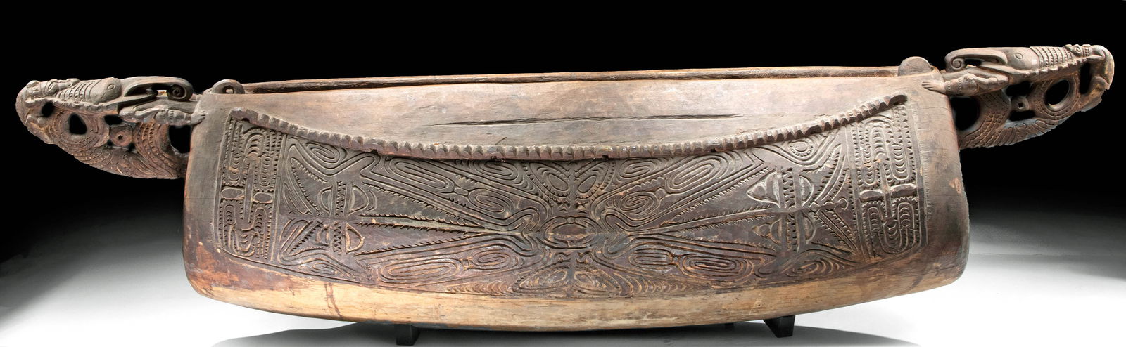 Huge 20th C. PNG Sepik River Wood Drum (1 of 5)