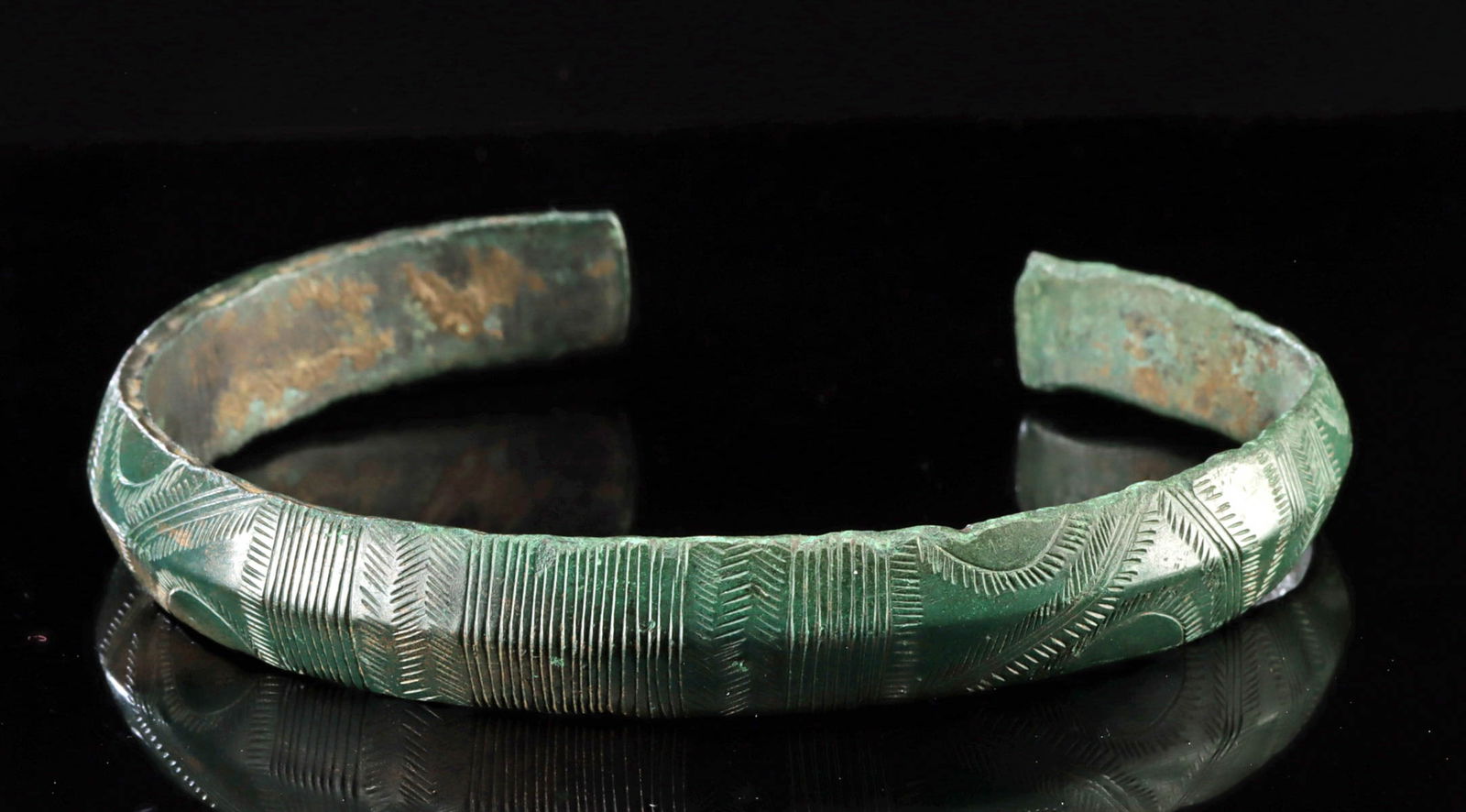 Stunning Hallstatt Bronze Bracelet w/ Incised Motif (1 of 3)