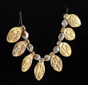 Superb Viking Gilt Silver Borre-Style Pendants and Beads