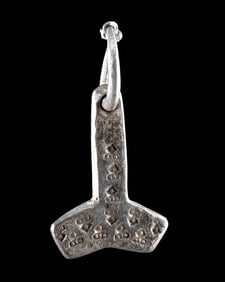 9th C. Viking Silver Thor's Hammer Pendant