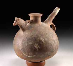 Amlash Pottery Pitcher, Horse Head Handle