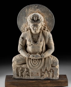 2nd C. Gandharan Schist Sculpture of Bodhisattva Maitreya
