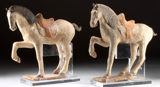 Impressive Pair Chinese Tang Dynasty Horses