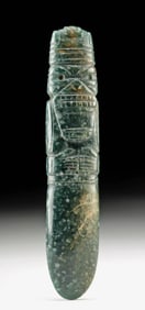 Guanacaste-Nicoya Jade Axe God Pendant, Simian Visage