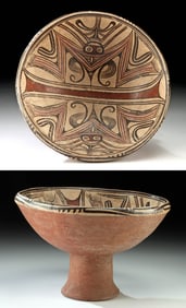 Gran Cocle Macaracas Pedestal Bowl, Abstract Spider Motifs