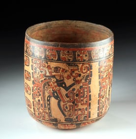 Maya Ulua Valley Dedalos-Type Cylinder Vase, Cacao Gathering Scene