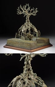 Lincoln Fox Bronze Sculpture "Global Tree of Life" 1994