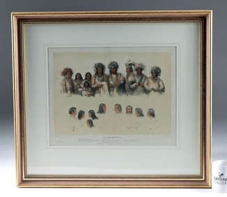 19th C. George Catlin Lithograph "O-Jib-Be-Ways"