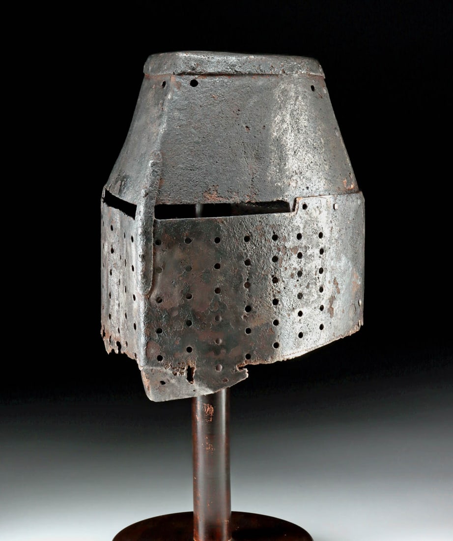 Rare 12th C. Medieval Iron Great Helm Helmet (1 of 5)