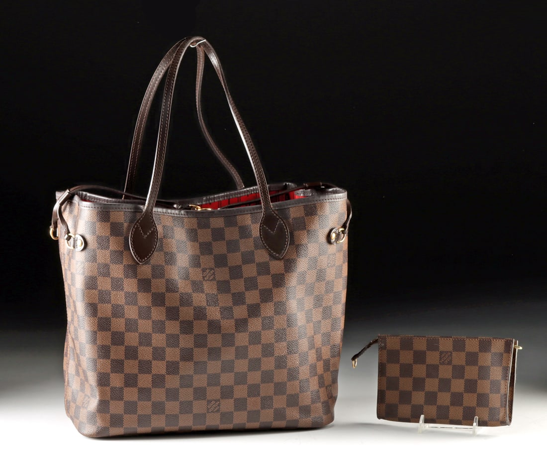 Louis Vuitton Damier Ebene Neverfull Bag + Marais Pouch (1 of 8)