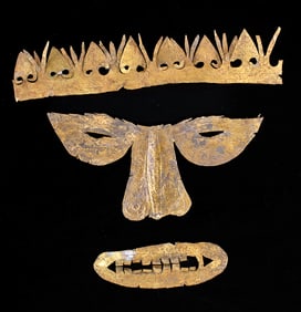 Rare 10th C. Philippines Gold Sheet Funerary Face Mask