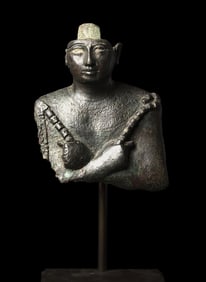 Egyptian Bronze Bust of Osiris w/ Inlays, ex-Christie's