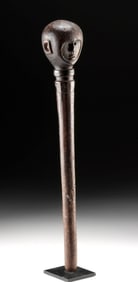 African Sudanese Wooden Prestige Staff w/ Head