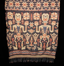 Early Indonesian Sumba Island Ikat Textile (Hinggi)