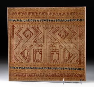 19th C. Indonesian Sumatran Tampan Textile w/ Zoomorphs