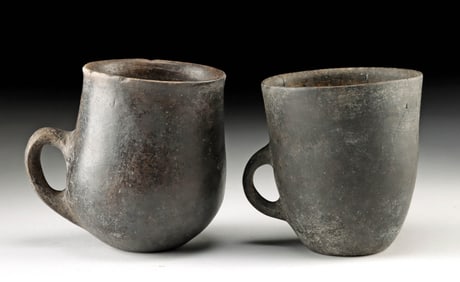 Two Ancient Amlash Blackware Pottery Cups