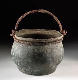 Roman-Byzantine Bronze & Iron Cauldron