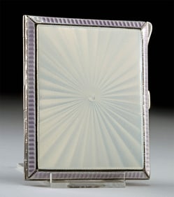 Art Deco Silver / Guilloche Enamel Cigarette Case