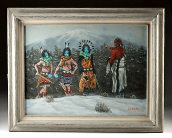 Jack To'Baahe Gene Painting "Medicine Dance" (1985)