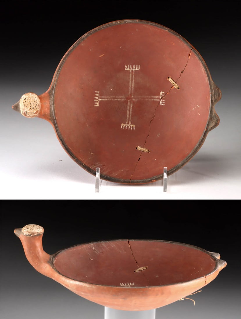 Inca Effigy Dish in Bird Form, Ancient Cord Repair (1 of 4)