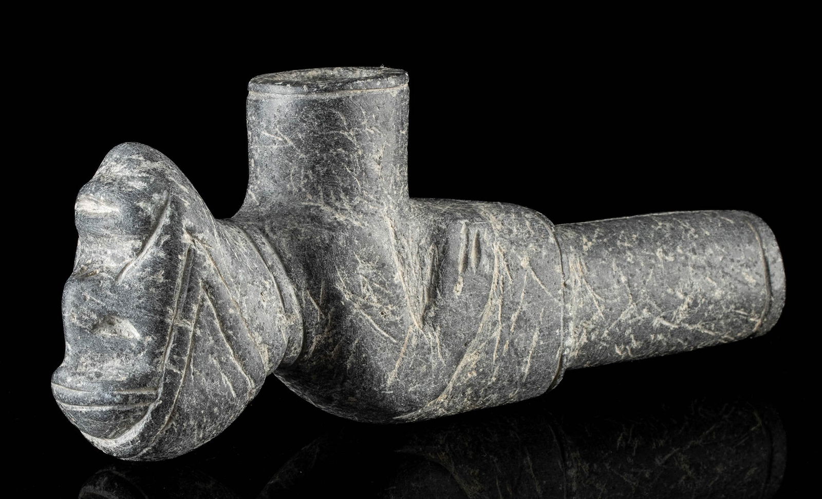 Woodlands Native American Stone Human Effigy Pipe (1 of 4)