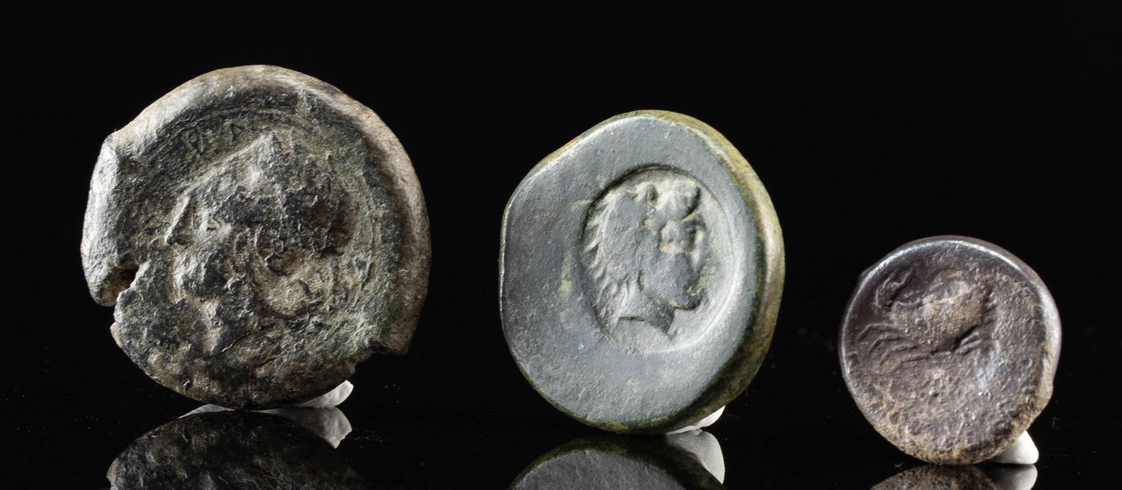 Three Ancient Greek Sicily AE Bronze & AR Silver Coins (1 of 2)