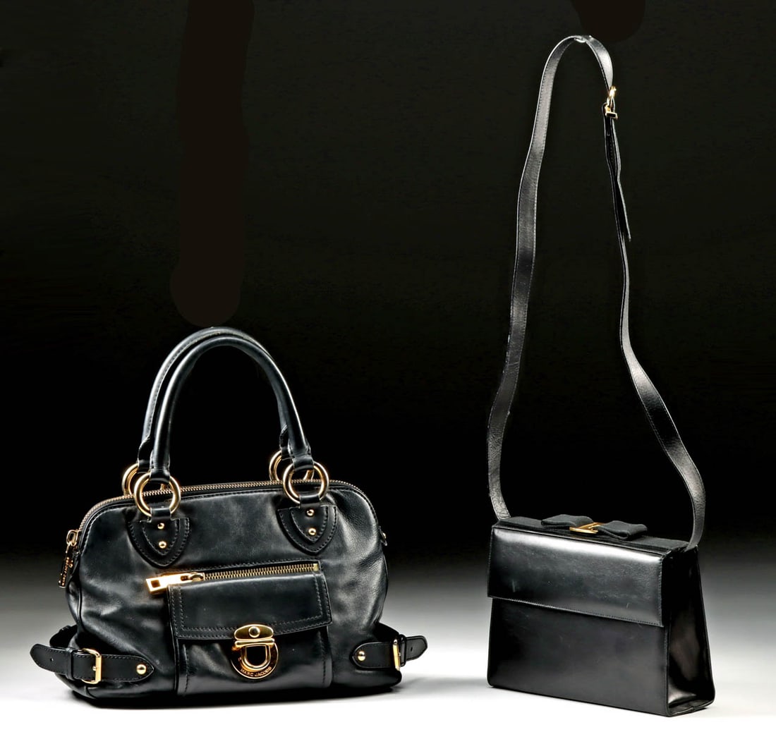 Vintage Ferragamo & Marc Jacobs Black Leather Handbags (1 of 7)