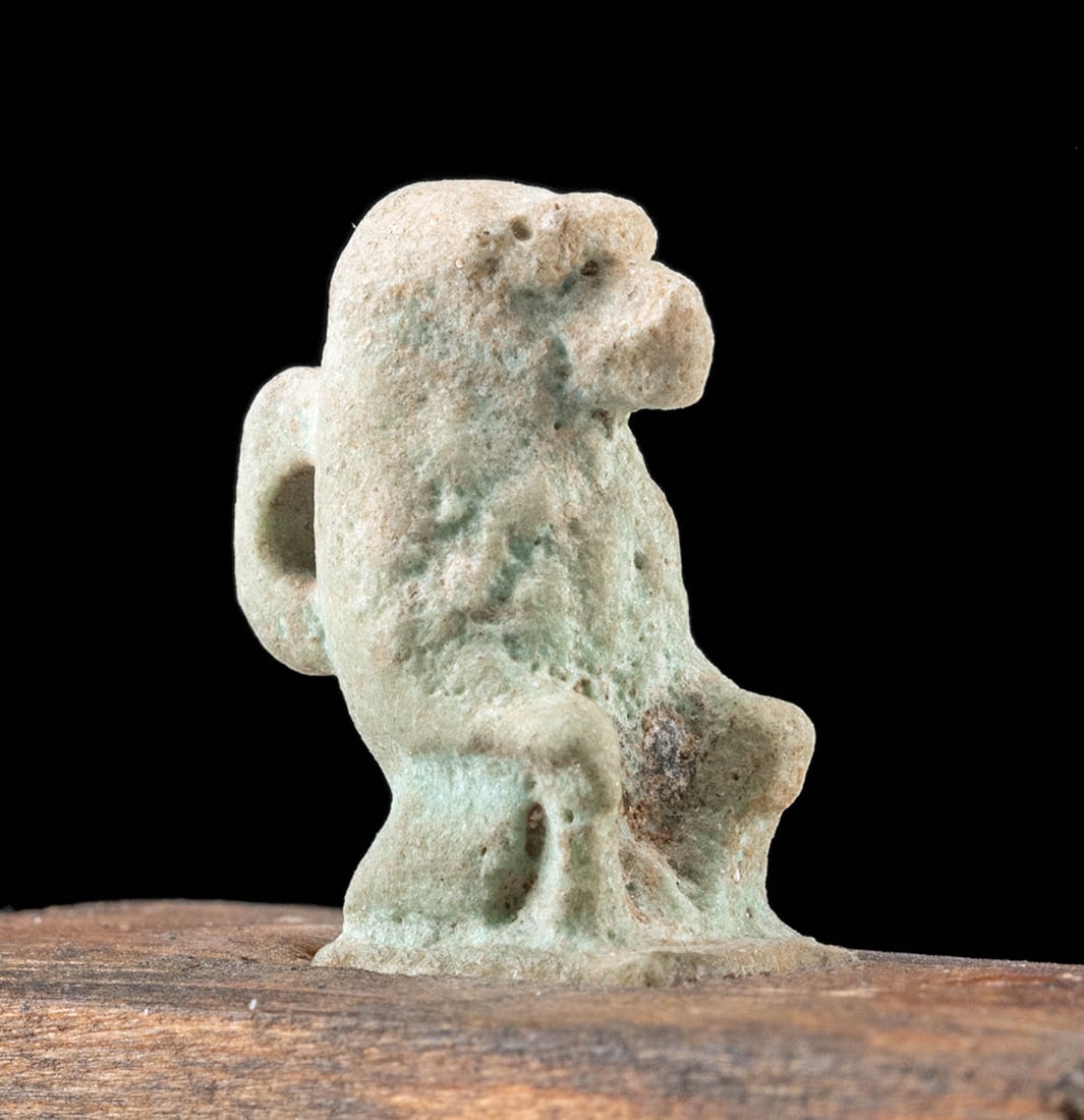Egyptian Faience Amulet Baboon (Thoth), ex-Mitry (1 of 5)