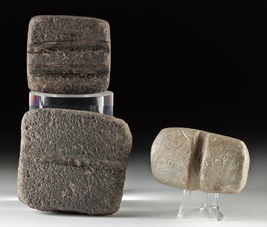 3 Prehistoric Hohokam Stone Arrow Shaft Straighteners (1 of 2)