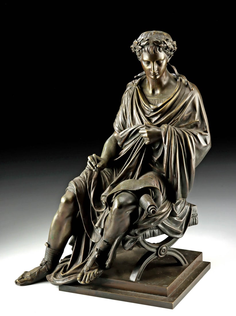 Neoclassical Brass Sculpture of Horace After Aubert (1 of 5)