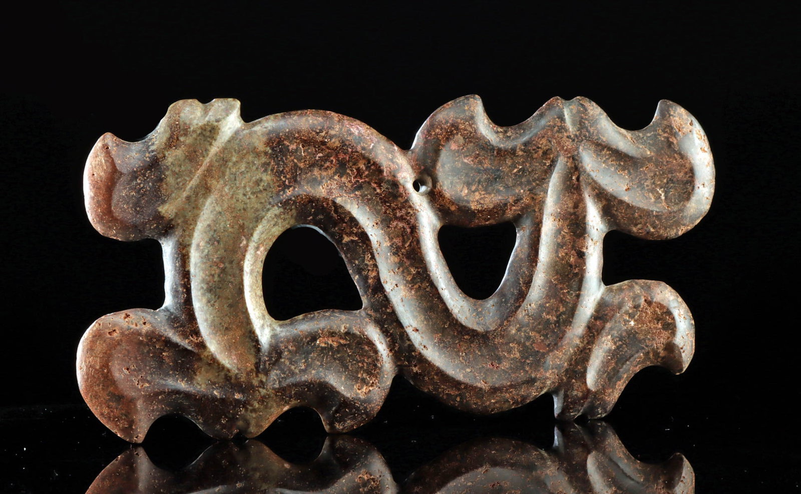 Fine Chinese Neolithic Nephrite Jade Cloud Pendant (1 of 5)