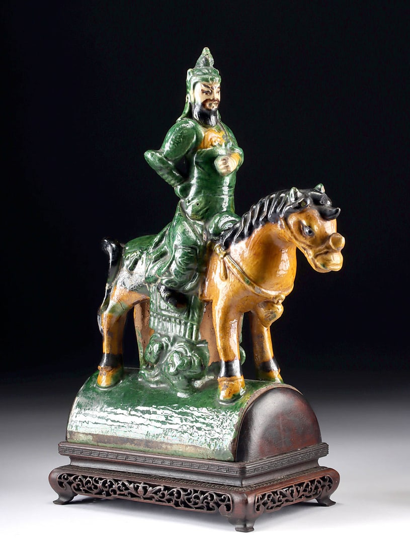 Chinese Ming Dynasty Roof Tile Warrior on Horseback (1 of 4)