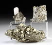 Mineral Specimens - Natural Pyrite + 2 Quartz Crystals
