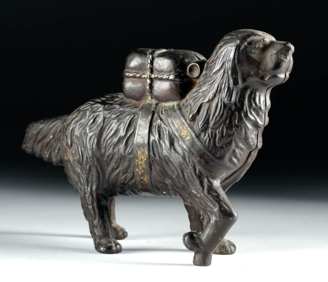 1910s American Cast Iron Bank of a St. Bernard (1 of 5)