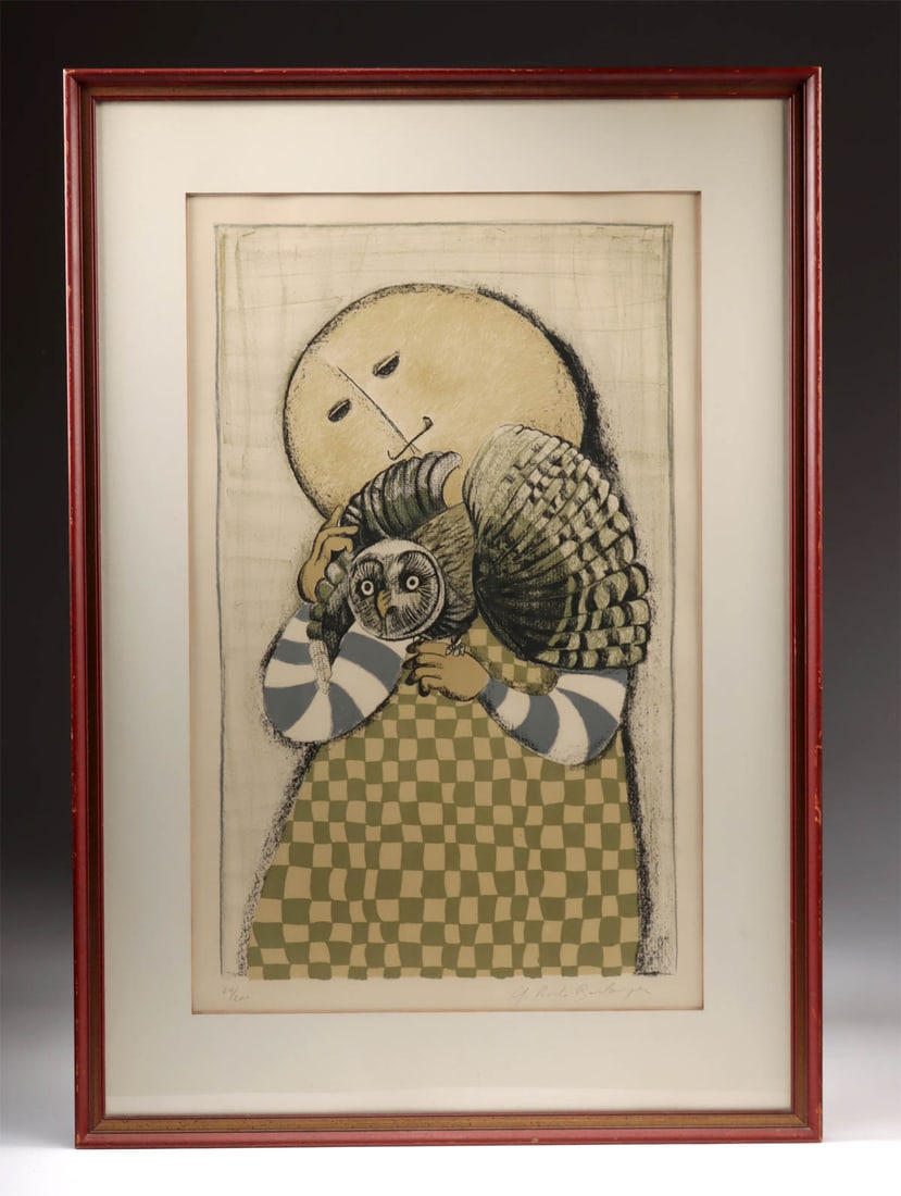 1970s Graciela Rodo Boulanger Lithograph "Owl" (1 of 4)