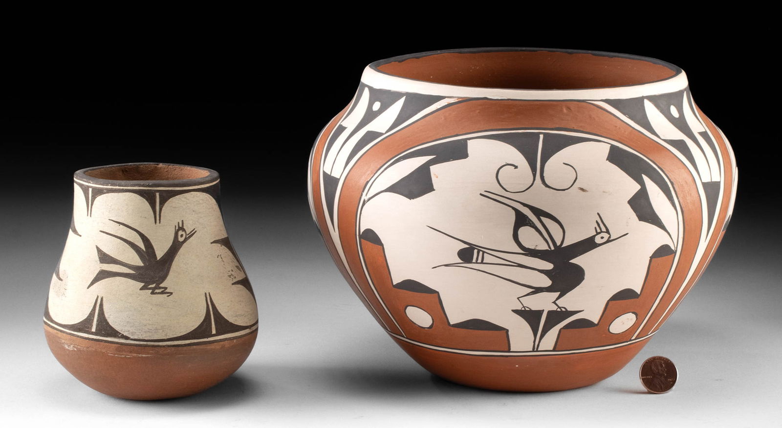 Two Zia Pottery Jars w/ Birds, 1 by Juanita Shije (1 of 3)