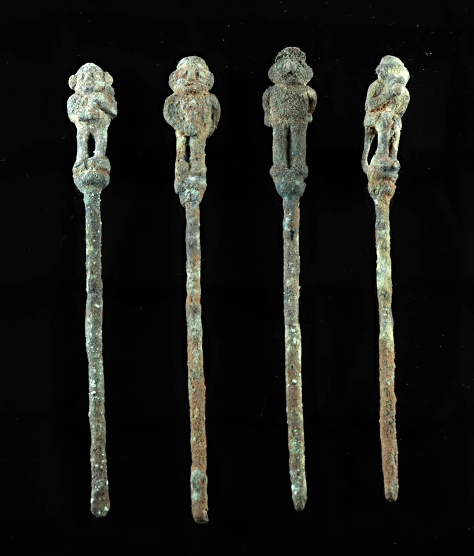 Four Moche Copper Lime Spatulas (1 of 2)