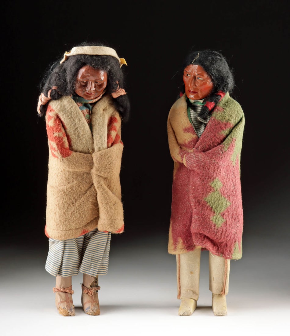 Two Early 20th C. American Skookum Dolls (1 of 2)