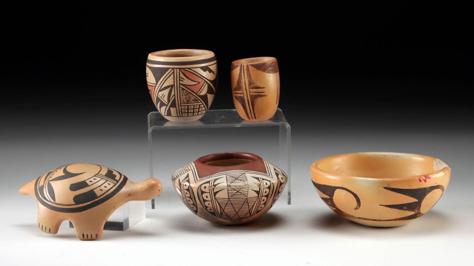 Five Hopi Pottery Vessels, 2 Signed (1 of 2)