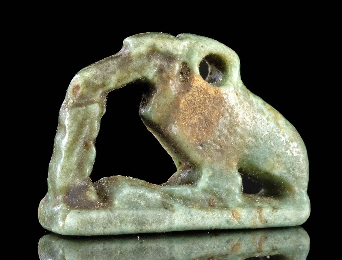 Ancient Egyptian Faience Ibis & Ma'at Feather Amulet (1 of 3)