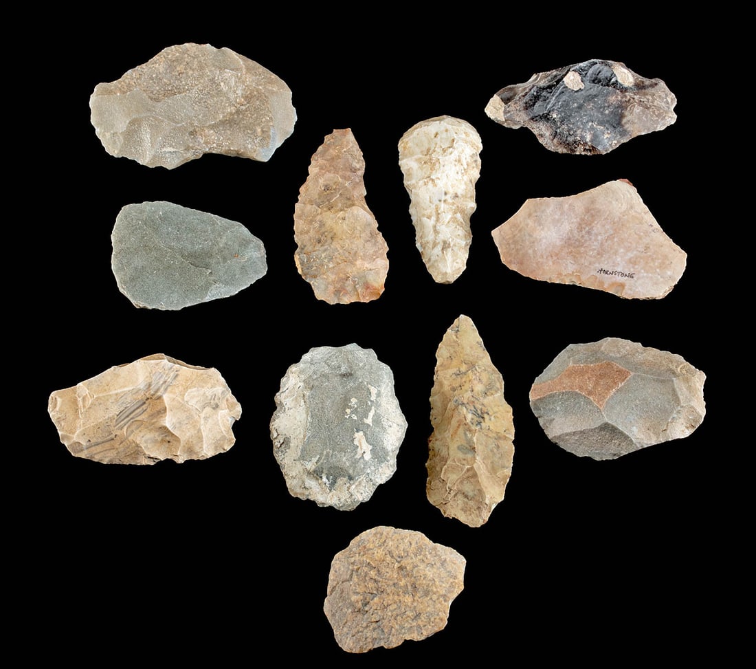 11 North American Eastern Woodland Knapped Stone Blades (1 of 2)